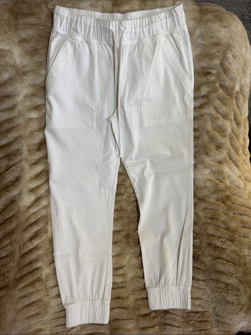 Bella Dahl White Drawstring Jogger Pants